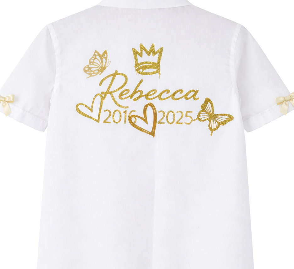 Butterfly with Bows & Rhinestone Name