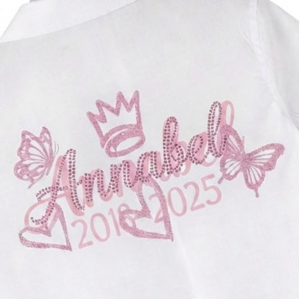 Butterfly with Bows & Rhinestone Name